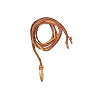 jewel box latte leather necklace with brass prism - 52 inches