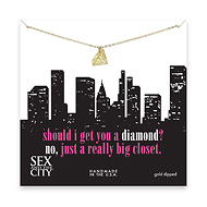 sex and the city big closet gold dipped diamond charm necklace