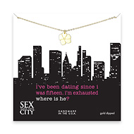 sex and the city i've been dating since fifteen gold dipped flower necklace