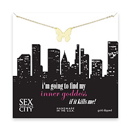 sex and the city inner goddess gold dipped butterfly necklace