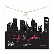 sex and the city single & fabulous gold dipped martini necklace