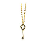 unlocked believing gold dipped clover key necklace - 36 inch