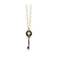 unlocked dreaming gold dipped north star key necklace - 36 inch