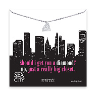 sex and the city big closet sterling silver diamond charm necklace