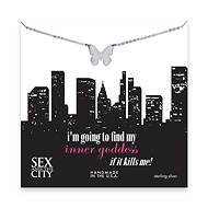 sex and the city inner goddess sterling silver butterfly necklace