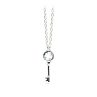 unlocked believing silver clover key necklace - 36 inch