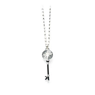 unlocked dreaming silver north star key necklace - 36 inch
