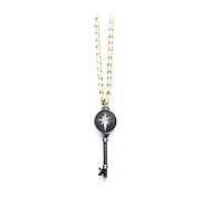 unlocked dreaming charcoal north star key gold dipped necklace - 36 inch