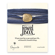 jewel box wrap bracelet in steel silk with brass sparkle stone
