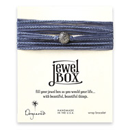 jewel box wrap bracelet in steel silk with charcoal sparkle ball