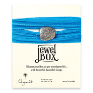 jewel box wrap bracelet in turquoise silk with charcoal sparkle stone