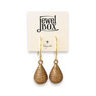 jewel box brass sparkle teardrop earrings
