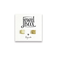jewel box gold dipped square stud earrings