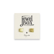 jewel box gold dipped square stud earrings