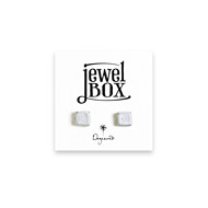 jewel box sterling silver square stud earrings