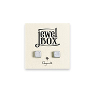 jewel box sterling silver square stud earrings