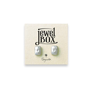 jewel box sterling silver faceted rectangle stud earrings