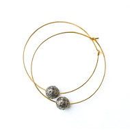 jewel box charcoal sterling silver sparkle ball earrings