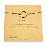 large karma necklace gold dipped