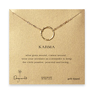 large karma necklace gold dipped