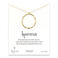 small karma gold dipped textured hoop necklace