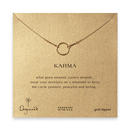 karma necklace, gold dipped - 18 inch