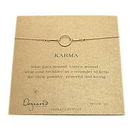 karma necklace, gold dipped - 18 inch