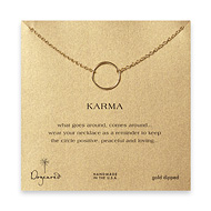 large smooth karma necklace, gold dipped
