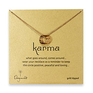 triple karma ring gold dipped necklace