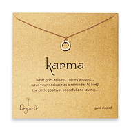 small karma necklace gold dipped
