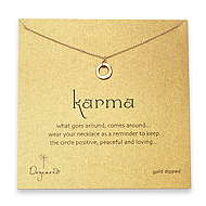 small karma necklace gold dipped