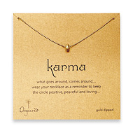 karma power bead necklace gold dipped