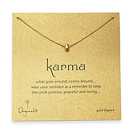 karma power bead necklace gold dipped