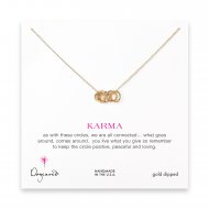 small multi-link sparkle karma necklace, gold dipped