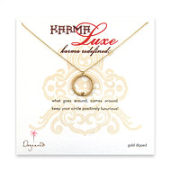 small karma luxe gold dipped single bead wire wrapped necklace