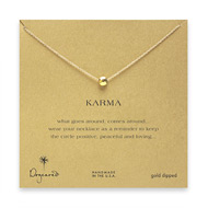 karma faceted bead gold dipped necklace - 18 inches