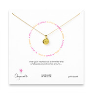 karma flower necklace, gold dipped