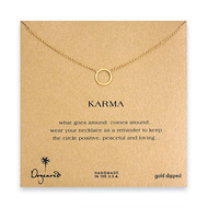 simple karma necklace, gold dipped - 18 inches