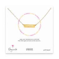 karma plaque gold dipped necklace - 18 inches