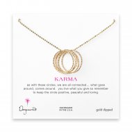 medium multi-link sparkle karma necklace, gold dipped