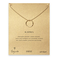 large karma textured necklace gold dipped