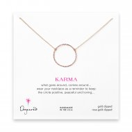 medium sparkle karma necklace, rose gold dipped on gold chain