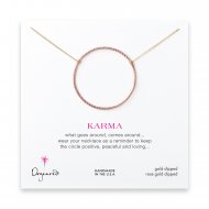 large sparkle karma necklace, rose gold dipped