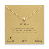 karma faceted bead rose gold dipped necklace - 18 inches
