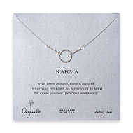 karma necklace, sterling silver