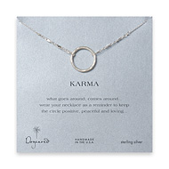 large karma necklace sterling silver