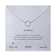 karma necklace, sterling silver - 18 inch