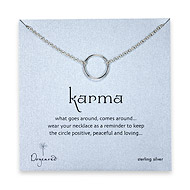 large smooth karma silver dipped necklace