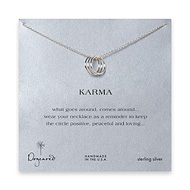 triple karma ring silver dipped necklace
