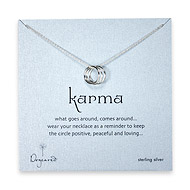 triple karma ring silver dipped necklace